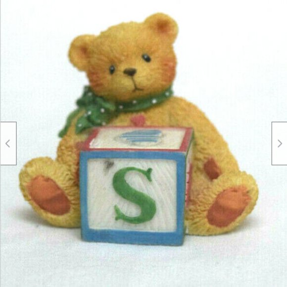 Enesco Other - Patricia Hillman Enesco Teddy Bear Figurine with Letter Block S 158488 1995
